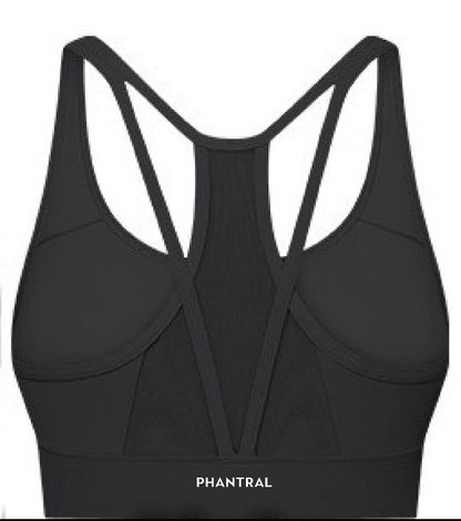 Mesh Panel Racerback Sports Bra